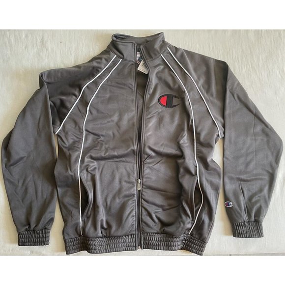 Champion Tricot Track Jacket Men’s XLT Tall Charcoal Poly Fleece Athletic New - Picture 1 of 12